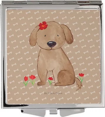 Produktbild von Mr. & Mrs. Panda Schminkspiegel Hund Dame - Hundeglück - Geschenk, Handspiegel, Hundebesitzer, Niedlich, Kosmetikspiegel, Kleiner Spiegel, Taschenspiegel, Frauen, Hunde