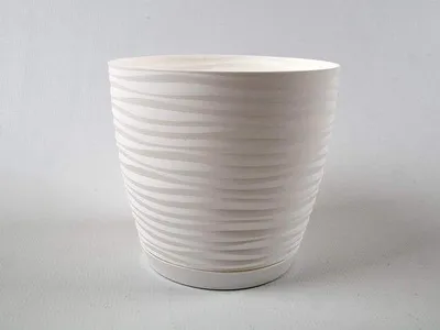 Immagine prodotto di Vaso da fiori in Vetroceramica - Per piante da interno ed esterno - Vaso decorativo - Forma ovale con foro di drenaggio - 23 cm - Bianco