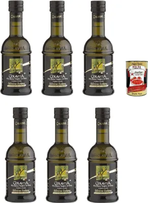 Produktbild von Colavita Olio Extra Vergine Di Oliva Selezione Italiana 6x 250ml, Natives Olivenöl extra 100% italienisch + Italian Gourmet polpa 400g