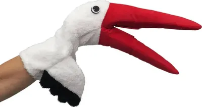 Obrázok produktu pre Plyšová maňuška bociana 48 cm, s hrkálkou
