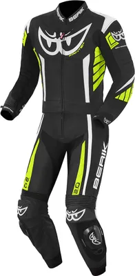 Immagine prodotto di Berik Zakura Tuta in pelle da moto 2 pezzi, nero/bianco/giallo, 56