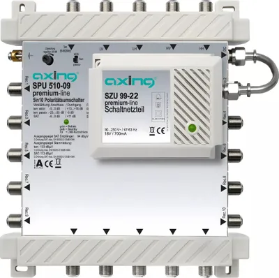 Produktbild von AXING SPU 510-09 Aktiver Multischalter 5in10 premium, SAT u.terr. aktiv