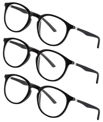 Produktbild von LEXXOO - Stilvolles 3 Pack Lesebrille in +1,5 Dioptrien in Schwarz - Klare Sicht dank hochwertiger Gläser – Leichtes und modernes Design - Fertiglesebrille für angenehmes Lesen und Arbeiten