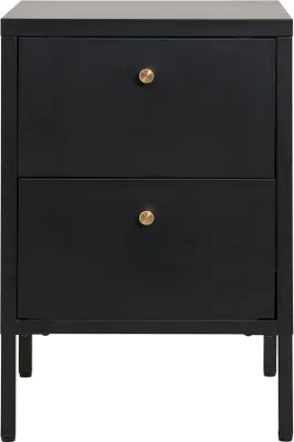 Image de Dalby commode 2 tiroirs noir.