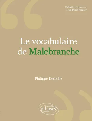 Produktbild von vocabulaire de Malebranche (Le)