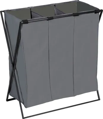 Produktbild von WENKO Kunststoff Wäschesammler Trio XL in Grau 69 x 76 x 37 cm