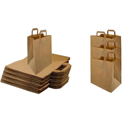 Produktbild von Lauroo Papiertragetasche 22x10x28cm Braun 250 Stk