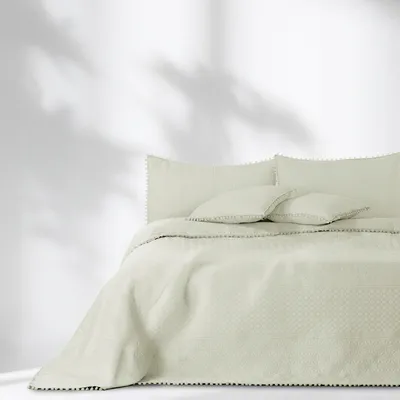 Produktbild von AmeliaHome Pikierte Tagesdecke Cremefarben 170x270 cm