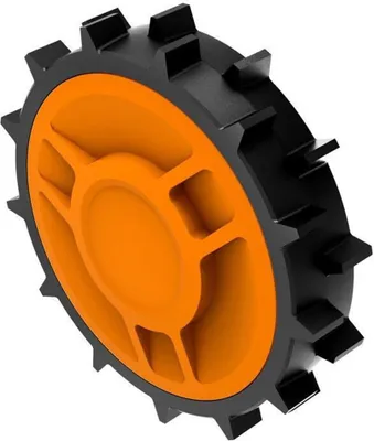 Produktbild von WORX WA0950 Landroid Offroad-Räder – Für WR141E / WR142E / WR143E / WR165E / WR167E Mähroboter – Verbesserte Fahreigenschaften auf schwierigem Gelände bis zu 24 ° BZW. 45% Steigung - einfache Montage
