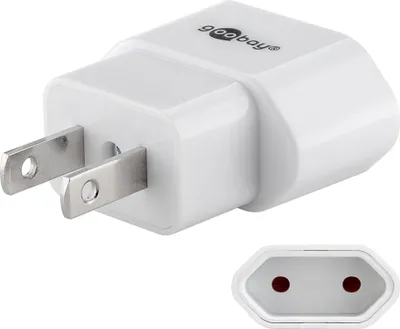Produktbild von Goobay Reiseadapter Eurostecker auf USA/Japan, weiß, für Geräte aus Europa (Typ C) an Steckdosen in USA/Japan (Typ A)