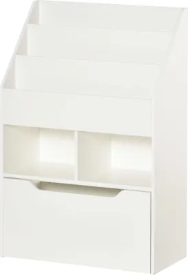 Produktbild von Kinderregal mit Schublade, Bücherregal mit Fächern, 60 x 29,9 x 90 cm, Weiß