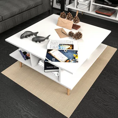 Produktbild von Skye Decor, Akya Coffee Table - White, Couchtische, Weiß, 89 x 44 x 89 cm