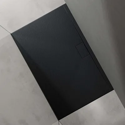 Immagine prodotto di doporro Piatto Doccia Rettangolare 90x140 cm in Resina Minerale Antracito Effetto Pietra, Ultrasottile H 3 cm, Scarico Laterale con Piletta Inclusa šC Geoma07