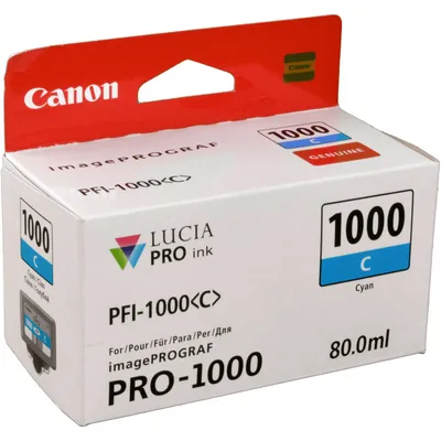 Produktbild von Canon PFI-1000C Tinte Cyan, Cyan, 80 ml, 5025 Seiten