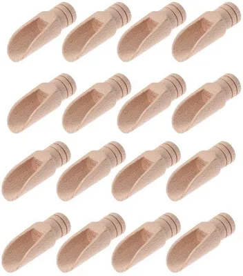 Obrázok produktu pre Miniatúrne drevené lyžice, 16 ks, malé drevené lyžičky