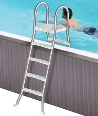 Produktbild von Oberirdische Poolleiter aus Edelstahl mit 4 Stufen für Pools bis 250 kg