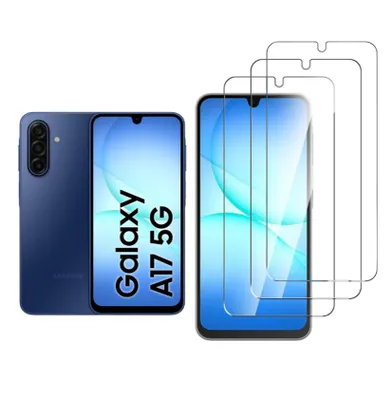 Produktbild von CLM-Tech 3er Set Schutzfolie kompatibel mit Samsung Galaxy A17 / A16 5G Panzerfolie Panzerglas Crystal Clear Displayschutz 9H Glas Displayfolie Schutzglas - Folie kristallklar 3X Stück