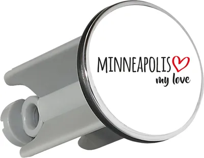 Produktbild von Huuraa Waschbeckenstöpsel Minneapolis my love 4cm höhenverstellbar Abflussstopfen Geschenkidee