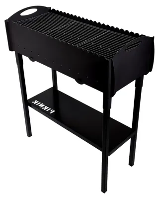 Produktbild von Gartengrill | Schaschlikgrill für 21 Spieße – Robuster Holzkohlegrill aus 3 mm Stahl, zerlegbar und kompakt verstaubar, stationärer Metallgrill für Garten, Terrasse und Outdoor BBQ