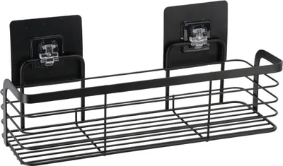 Produktbild von Tendance Duschablage ohne Bohren - schwarz - 29 x 11 x 12 cm - Edelstahl - selbstklebend