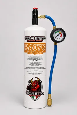 Produktbild von R407C Service Kit mit Manometer 5/16" – Klimaanlagen Wartung Set – 800g Inhalt