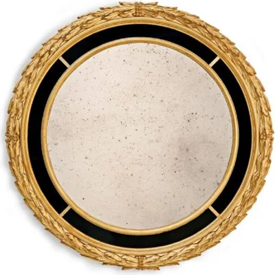 Produktbild von Casa Padrino Luxus Barock Spiegel Antik Gold / Schwarz - Runder italienischer Barockstil Wandspiegel mit antikem Spiegelglas - Luxus Möbel im Barockstil - Luxus Qualität -  Italy