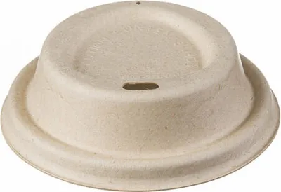 Produktbild von 100x Domdeckel aus Zuckerrohr für Coffee-TO-GO Pappbecher Ø 80mm