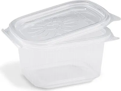 Produktbild von 50x Feinkostbecher mit fixem Deckel Ripboxx Tiny klar PP 127x108x63mm 375ml