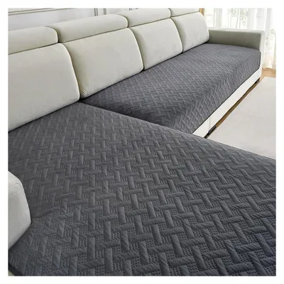 Produktbild von Sofabezug für Ecksofa 1/2/3/4 Sitzer, rutschfester Überzug für L-Form Sofa, waschbar, 1 Stück (Grau, 90x180cm)