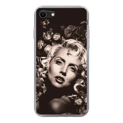 Produktbild von MuchoWow® Handyhülle Schutzhülle Hülle für iPhone 8 Frau - Blumen - Schmetterling Silikon Softcase Handy Hülle - Schutzhaube