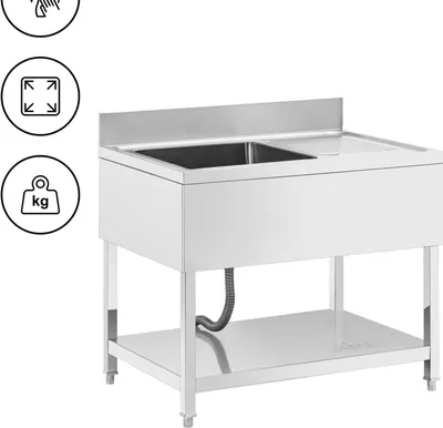 Obrázek produktu pro Expondo Royal Catering Dřez - 1 vana - nerezová ocel - 100 x 70 cm -