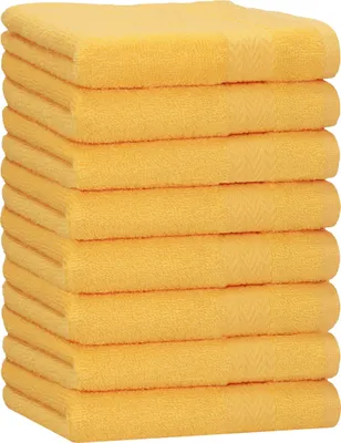 Produktbild von Betz 8 Stück Handtücher 50x100 cm PREMIUM 100% Baumwolle Farbe: honiggelb