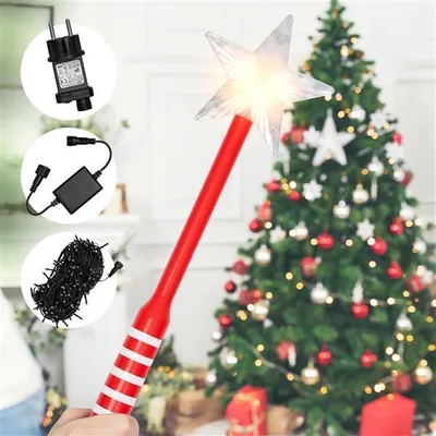 Produktbild von Lichterkette mit 300 LED, 8 Leuchtmodi und Zauberstab Fernbedienung | ca. 30 Meter + 5 Meter Zuleitung | warm-weiß beleuchtet | Weihnachtsbeleuchtung für den Innenbereich