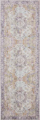 Image de benuta tapis vintage lavable couloir George Multicolore/Violet 80x250 cm tapis de salon chambre doux oriental