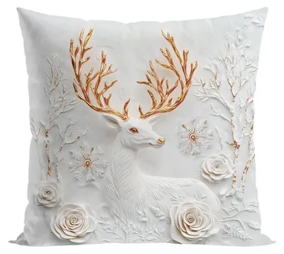 Productafbeelding van Kussensloop, decoratief kussensloop, kerstthema, kerst, 40x40 cm, met afbeelding van een geitje