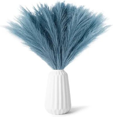 Künstliches Pampasgras, 30 Stück, blau, 55 cm, für Boho-Deko