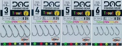 Produktbild von DAG Trout Hook + Tungstenperlen - 5 Forellenhaken, Größe:5