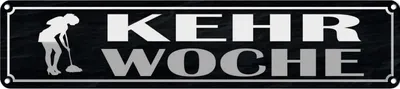 Produktbild von vianmo Blechschild 10x46 cm Kehrwoche Putzfrau Dekoration
