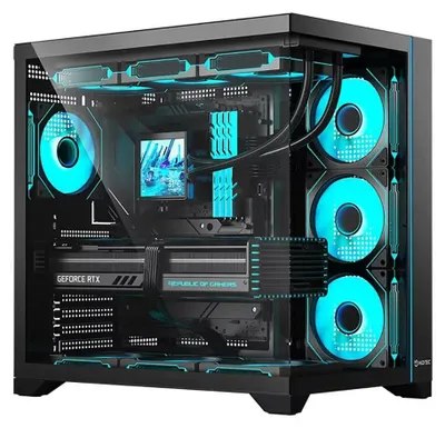 Obrázok produktu pre Hiditec H3 PRO, Midi Tower, PC, Čierna, Priehľadná, ATX, micro ATX, ITX, BTF, Temperované sklo, Multi