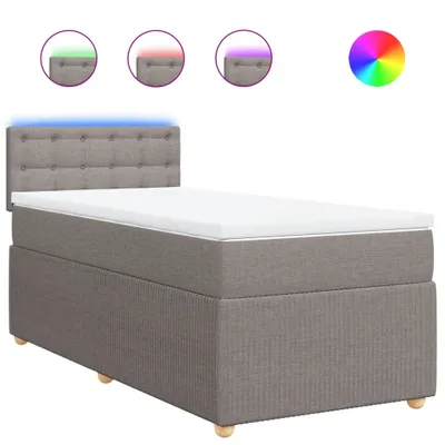 Produktbild von Boxspringbett mit Matratze Taupe 90x190 cm Stoff