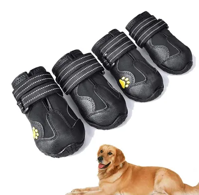 Hundeschuhe, 4 Stück, wasserdicht, reflektierend, verstellbar