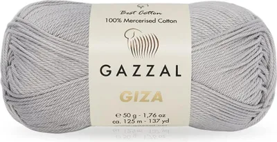 Produktbild von Gazzal Giza 100% Mercer-Baumwolle, Hellgrau, Ideal für Amigurumi