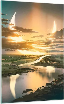 Produktbild von Bilder auf glas - Einteilig - natur natur - 70x100cm - Glasbilder - Wandbilder - Bilder - Kunstdruck - zum Aufhängen bereit - Wanddekoration aus Glas - Glas Bilder - Wandbild auf Glas - GPA70x100-4042