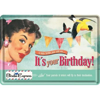 Produktbild von Nostalgic-Art - Blechpostkarte - Say it 50's - It's Your Birthday!