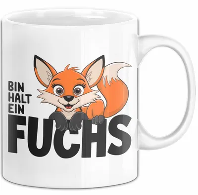 Produktbild von Fuchs Tierliebhaber Tasse Geschenk Lustige Geschenkidee Spruch Bin Halt Ein Fuchs (Weiß)