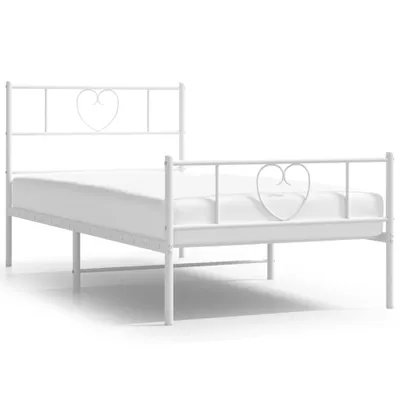 Obrázek produktu pro vidaXL Postel s čelem a nohou kovová bílá 107x203 cm
