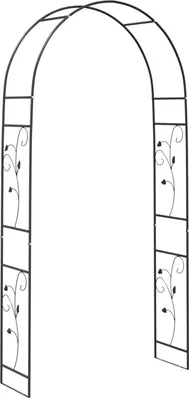 Zdjęcie produktu dla Łuk ogrodowy vidaXL z motywem kwiatowym, czarny, 115 x 37 x 231 cm