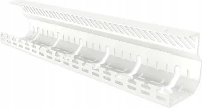 Zdjęcie produktu dla Organizer Uchwyt Maskownica Do Kabli Pod Biurko 60 Cm Półka Metalowa Biały