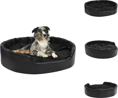 Obrázek produktu pro vidaXL Pelíšek pro psy černý 99x89x21 cm plyš a Imitace kůže - Pelíšky pro psy