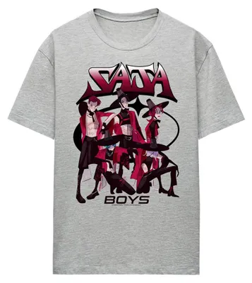 Productafbeelding van K-Pop Demon Hunters - "Demon Group" T-shirt voor dames, model TV43949 (XL), kleur: sportief heathergrijs